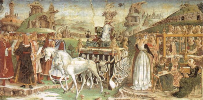 Триумф Минервы, Франческо дель Косса, 1467-70 гг. \ Фото: