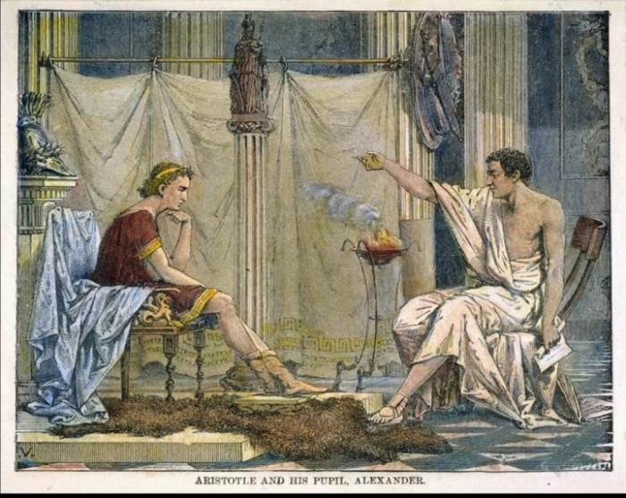 Аристотель, обучающий будущего завоевателя Александра, иллюстрация Чарльза Лапланта, 1866 год. \ Фото: google.com.