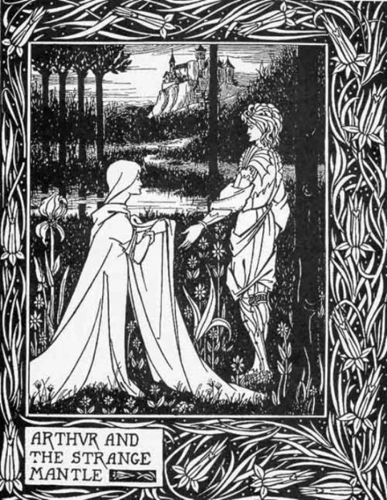Смерть Артура — Король Артур и странная мантия. Автор: Aubrey Beardsley.