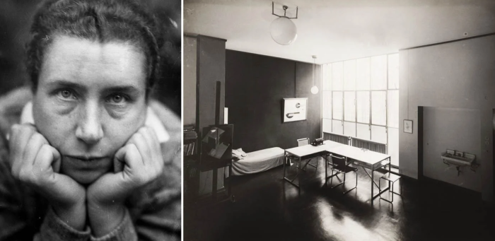 Слева направо: Автопортрет Люсии Мохой, 1930 год. \ Внутренний вид студии Moholy-Nagys House, 1926 год. \ Фото: google.com.ua.