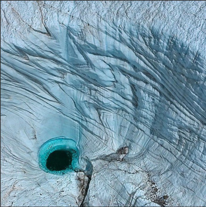 Ледник Горнер, Швейцарские Альпы. Аэрофотографические работы фотографа Бернхарда Эдмайера (Bernhard Edmaier).