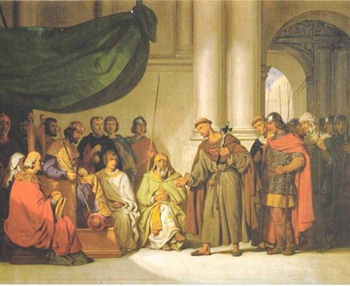 Византийский император принимает Петра Отшельника (Картина XIX века, Версаль). \ Фото: teleskophaber.com.