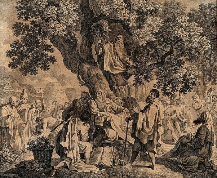 Друиды, или обращение бриттов в христианство, XVIII век. \ Фото: mixanitouxronou.gr.