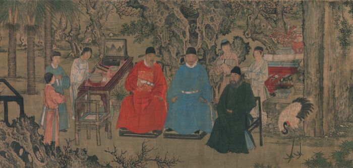Элегантное собрание в Абрикосовом саду, Китай, Династия Мин (1368-1644 гг.). \ Фото: pinterest.com.