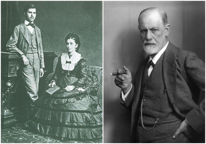 Слева направо: Фрейд с матерью Амалией, 1872 год. \ Зигмунд Фрейд.