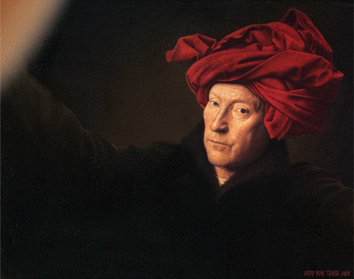Портрет человека в красном тюрбане. Художник: Ян ван Эйк, 1433 год. Автор: Dito Von Tease.