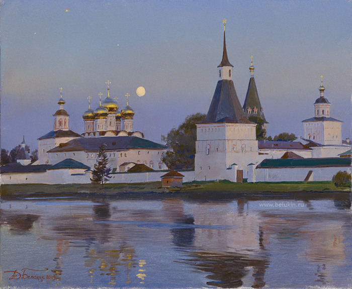 Иверский монастырь, восходит луна. Автор: Дмитрий Белюкин.