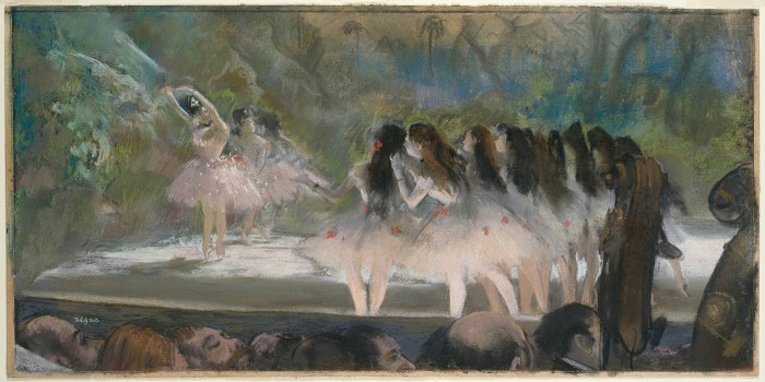 Балет в Парижской опере, пастель поверх монотипии на кремовой бумаге, Эдгар Дега, 1877 год. \ Фото: historyofyesterday.com.