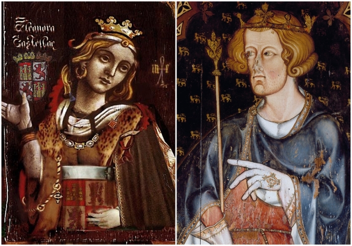 Слева направо: Элеонора Кастильская. \ Эдуард I.