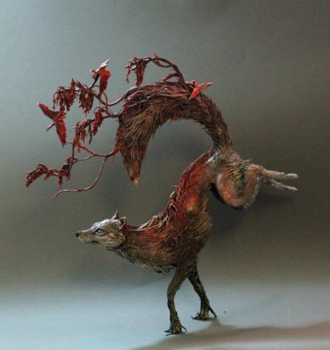 Красная лиса. Автор скульптуры: Эллен Джеветт (Ellen Jewett).