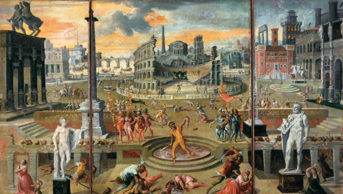  Казни триумвирата, Антуан Карон, 1566 год (картина написана по заказу Екатерины Медичи). \ Фото: pinterest.com.