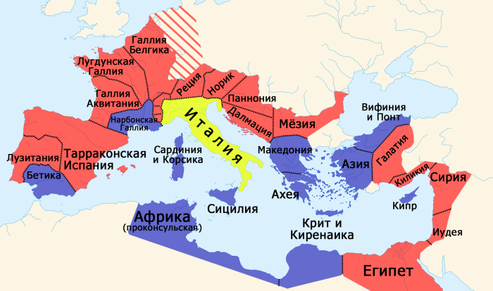 Провинции Римской империи к 14 году н. э. \ Фото: livejournal.com.