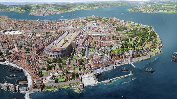 Реконструкция средневекового Константинополя. \ Фото: ozhanozturk.com.