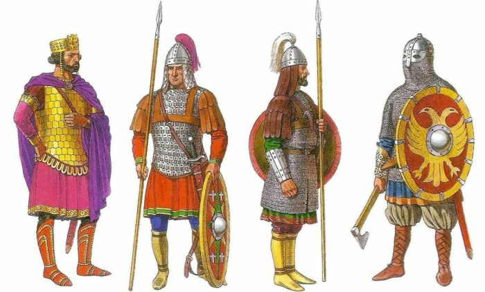 Изображение византийской пехоты начала XI века. \ Фото: ok.ru.