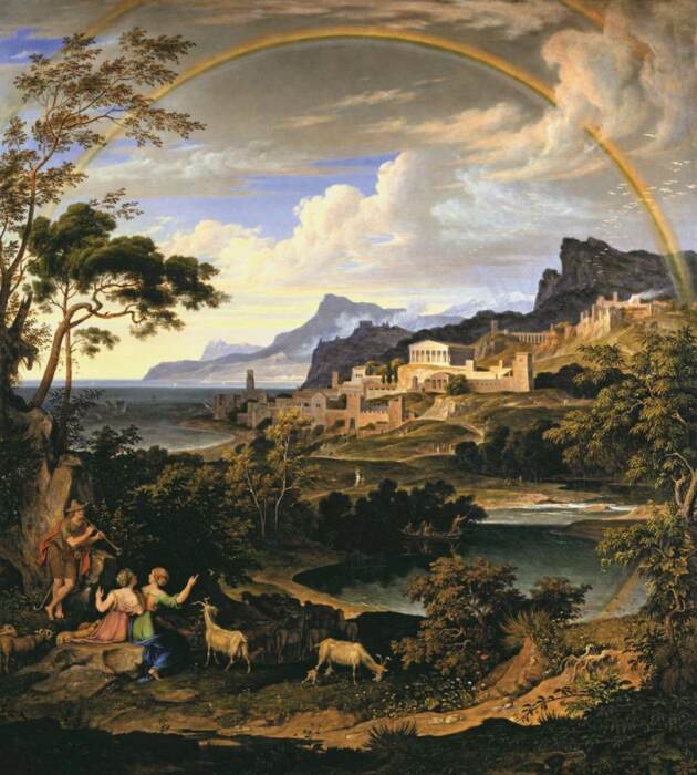 Пейзаж с радугой, Йозеф Антон Кох, 1824 год. \ Фото: wga.hu.