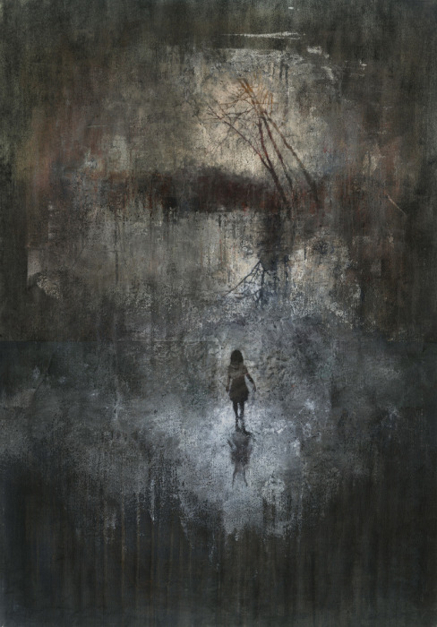 Одинокая девочка в призрачном городе. Автор работ: Федерико Инфанте (Federico Infante).
