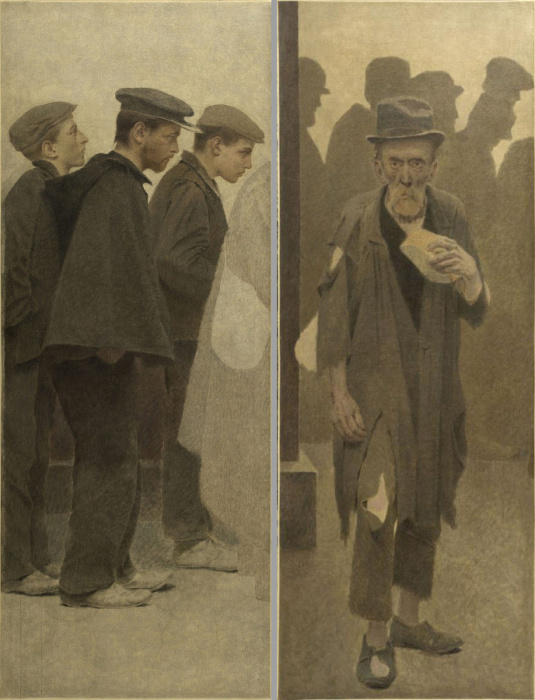 Из эскизов для неоконченной работы Кусок хлеба, ок. 1908 года, Малый Дворец, Париж. Автор: Fernand Pelez.