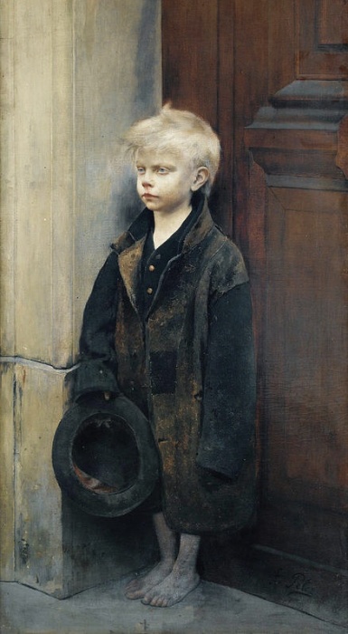 Маленький нищий, 1886 год, Малый Дворец, Париж. Автор: Fernand Pelez.