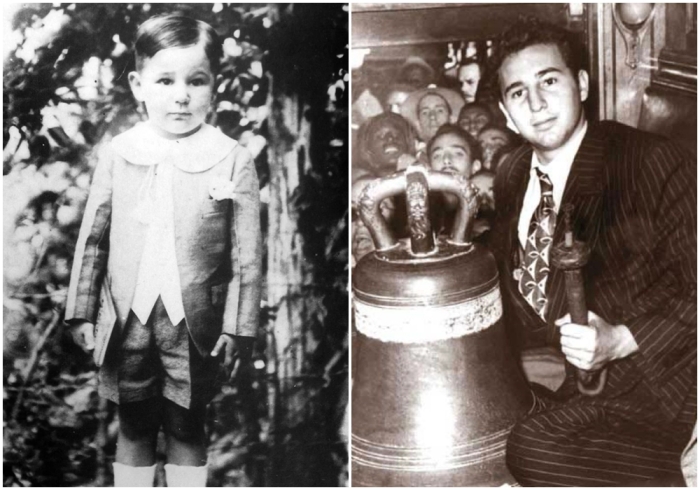 Слева направо: Фидель Кастро в детстве. \ Фидель Кастро в студенческие годы.