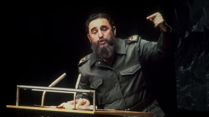 Фидель Кастро выступает на заседании Организации Объединённых Наций в Нью-Йорке, 1979 год. \ Фото: haitiinfoplus.net
