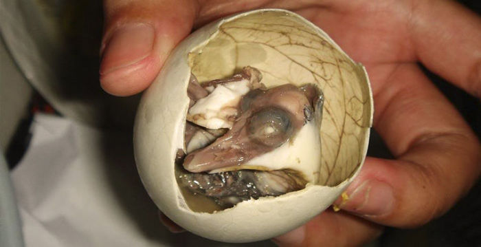 «Балут» - варенное куриное или утиное яйцо с зародышем внутри.