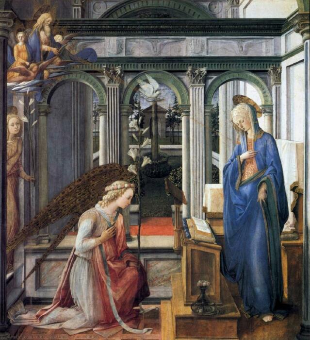 Благовещение, Филиппо Липпи, 1443 год. \ Фото: semanticscholar.org.
