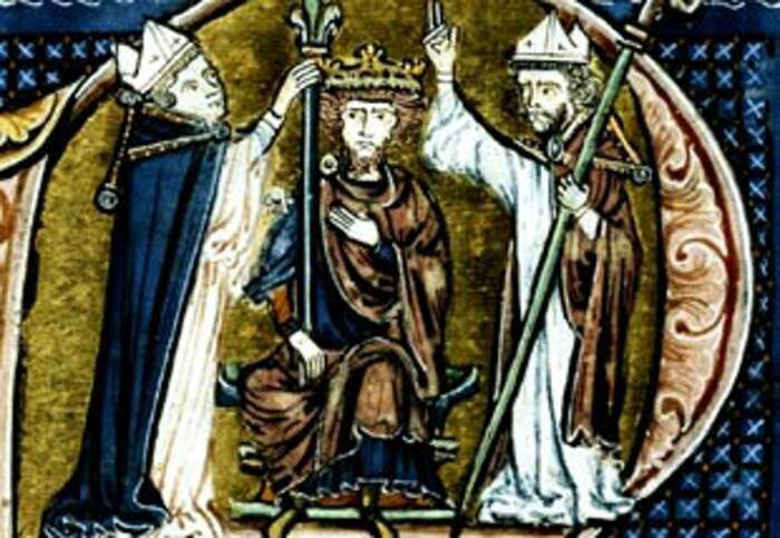Коронация Балдуина I, рисунок XIII века. \ Фото: varldenshistoria.se.