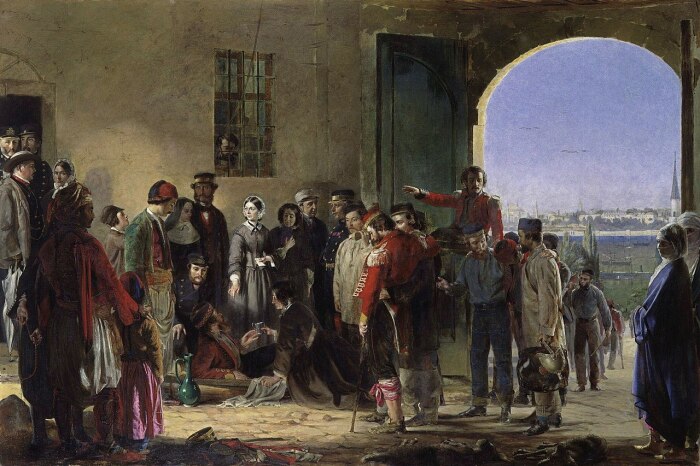 Миссия милосердия: Флоренс Найтингейл принимает раненых в Скутари, Джерри Барретт, 1857 год. \ Фото: en.wikipedia.org.