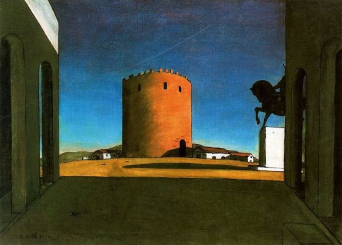 Красная башня, 1913 год. Автор: Giorgio de Chirico.