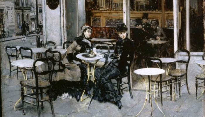 Разговор в кафе, 1879 год. Автор: Giovanni Boldini.