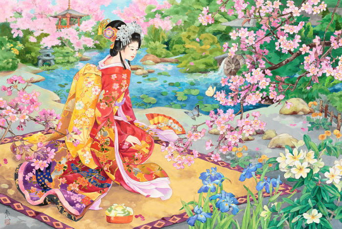 Сад цветущей сакуры. Автор: Haruyo Morita.