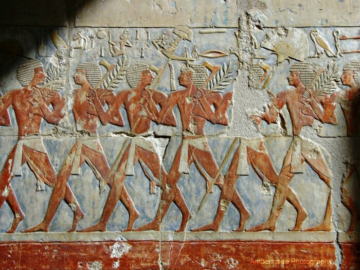 Египетские солдаты, отпарившиеся в экспедицию в Пунт. \ Фото: pinterest.com.