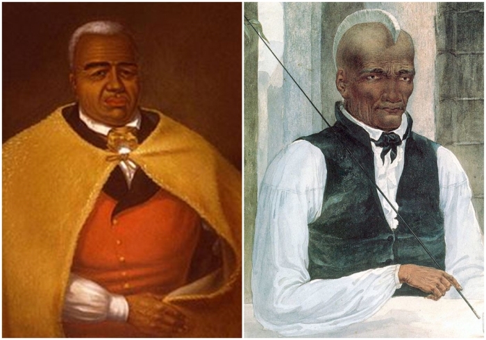 Слева направо: Камеамеа I. \ Камеамеа, король сандвичан, Тихонов, 1818 год.