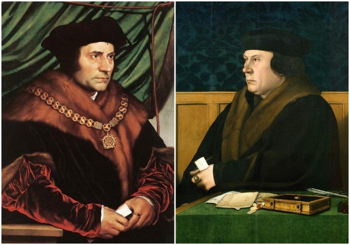 Слева направо: Портрет Сэра Томаса Мора, Ганс Гольбейн.\ Портрет Томаса Кромвеля, Ганс Гольбейн.
