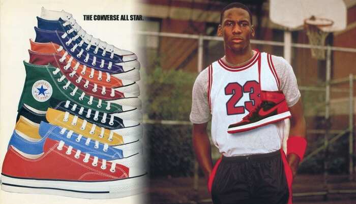 Слева направо: The Converse All-Star 1982.  Майкл Джордан Nike Air Force 1.  Фото: google.com.