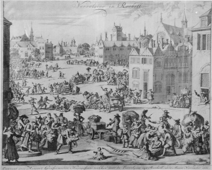 Изгнание из Ла-Рошели 300 протестантских семей в ноябре 1661 года. \ Фото: rd.nl.