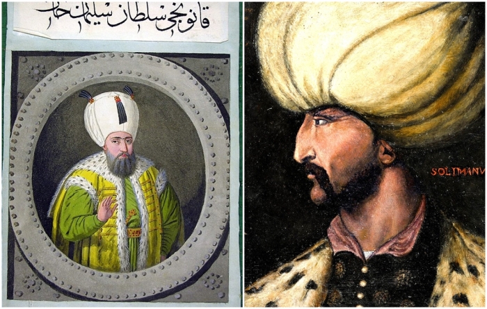 Слева направо: Османский (турецкий) султан Сулейман I Великолепный. \ Сулейман Великолепный, неизвестный художник, XVI век.