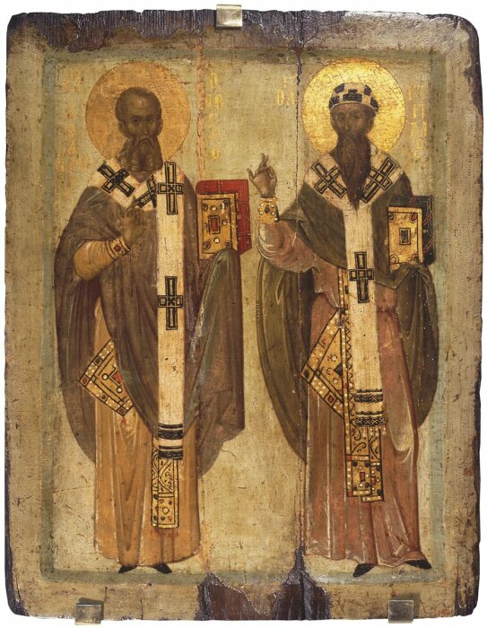 Святые Кирилл и Афанасий, XIV век. \ Фото: metrosantacruz.com.