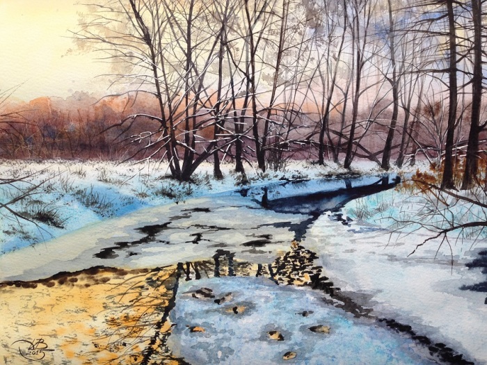 Замёрзшая река. Автор: Игорь Дубовой.