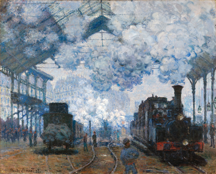 Вокзал Сен-Лазар: прибытие поезда, 1877 год.