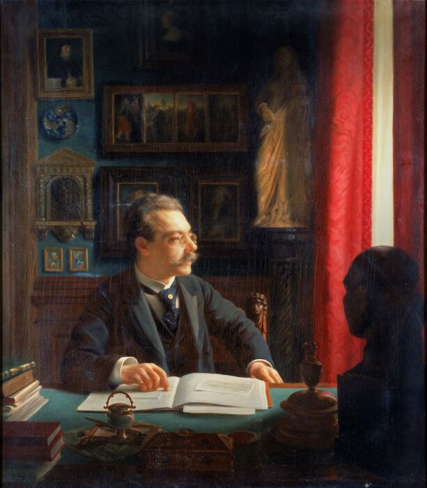 Джеймс Симон за письменным столом в своём кабинете, Вилли Дёринг, 1901 год. \ Фото: blog.smb.museum.