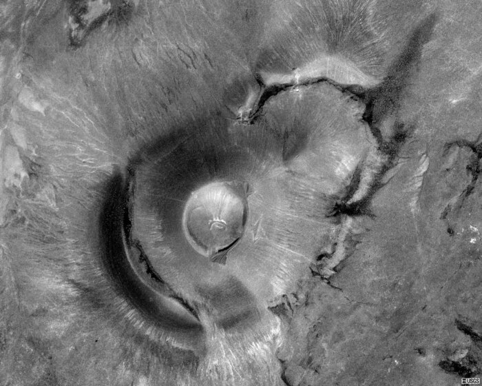 Спутниковый снимок Roden Crater в Аризоне. \ Фото: wikipedia.org.