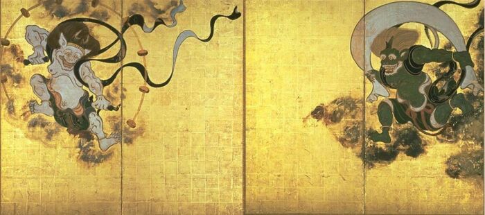 Бог ветра и Бог Грома, Таварая Сотацу, XVII век. \ Фото: pinterest.com.