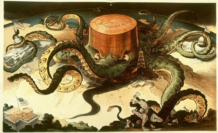 Карикатура на рокфеллеровскую Standard Oil Company. \ Фото: en.wikipedia.org.