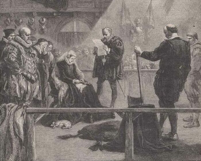 Иллюстрация казни Марии, королевы Шотландии, Уильям Лусон Томас. \ Фото: g.denik.cz.