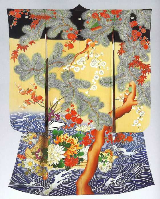 Кимоно для молодой женщины (Фурисодэ ), 1912-1926 гг.  Фото: google.com.