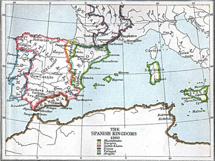 Карта Испании 1360 года. \ Фото: raimundoviejo.net.