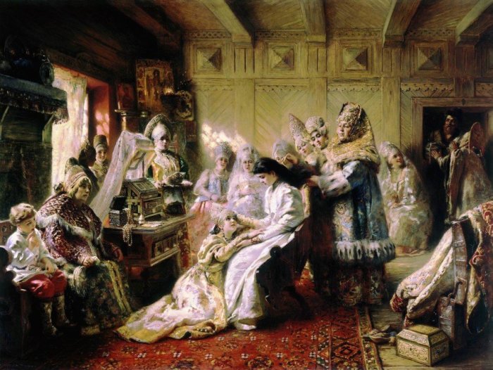 Под венец, 1884 год. Автор: Константин Маковский.