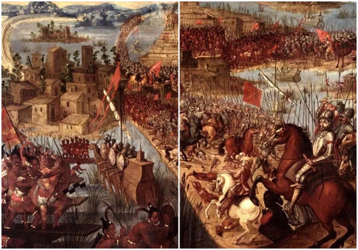 Завоевание Мексики Кортесом, конец 17 века.