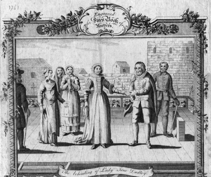 Сцена казни Джейн Грей из «Книги мучеников» Фокса в редакции Мартина Мадана, 1761 год. \ Фото: i.pinimg.com.